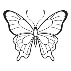 Butterfly Coloring Page Vector Illustration.