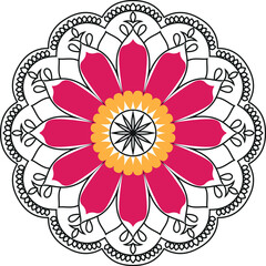 Traditional Mandala Ornament in red