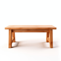 Fototapeta premium Simple Wooden Bench Light Wood Studio Shot Isolated Empty Top View