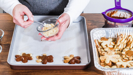 Making Holiday Star Cookies, Chocolate-Dipped with Pistachio Topping