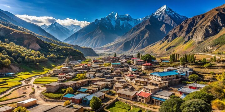 Stunning Panoramic View of Ringmogaon, Phoksundo Trek, Lower Dolpo, Nepal