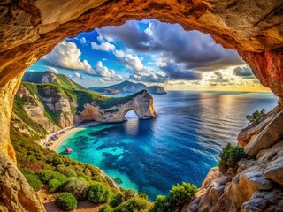 Stunning Panoramic Zakynthos Cave Sea View