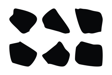 6 Blobs Liquid and fluid abstract shape Set