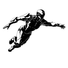 Powerful Male Robot – A Bold and Dynamic Design Perfect for Sci-Fi, Robotics, and Technology Projects. This Striking and Futuristic Robot Character is Ideal for Video Games, Concept Art, and Animation