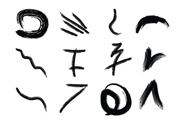 Grunge Brush Stroke Abstract Shape Collection