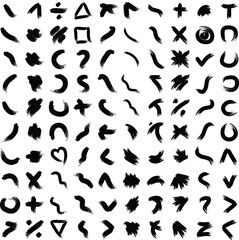 Grunge Brush Stroke Abstract Shape Collection