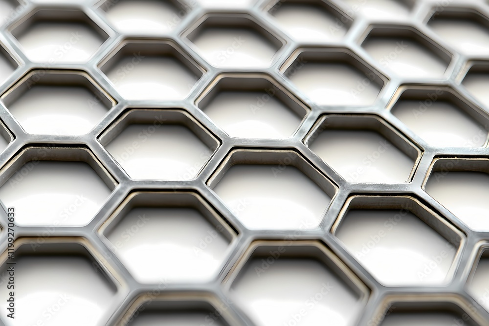 Aufkleber abstract hexagonal metal grid pattern design