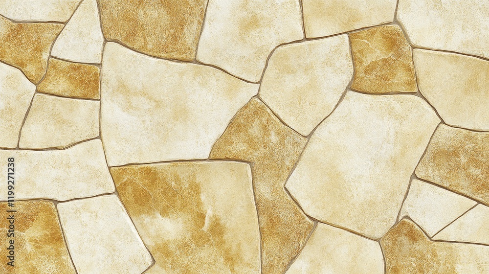 Aufkleber irregular beige and gold stone pattern. seamless texture for background.