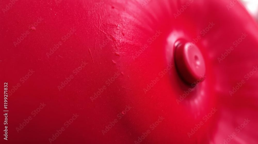 Poster close-up of a red button on a textured surface, showcasing vivid color and detail