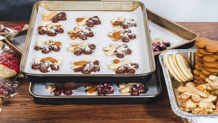 Festive Cookie Packaging with Chocolate-Dipped Christmas Delights