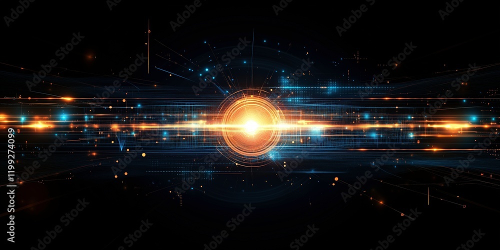 Poster cosmic pulse: a vibrant, swirling orb of energy pulsates in a mesmerizing display of light and motio