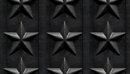 Naklejka premium Abstract black and white embossed star pattern texture background. Ideal for design projects requiring a bold, geometric feel.