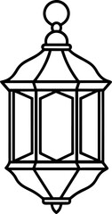 ramadan lantern outline vector illustration line art