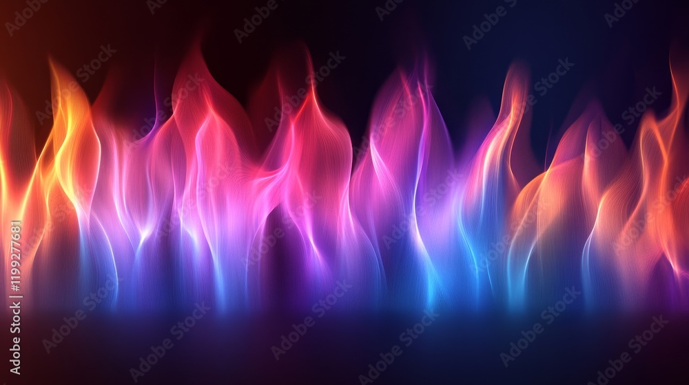 Poster abstract background of vibrant, multicolored flames. perfect for design projects needing a fiery, en