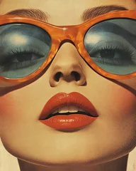 Retro Close Up Portrait with Oversized Orange Sunglasses © Hamza