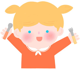 식사 시간 소녀