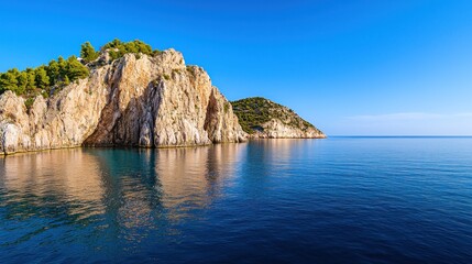 Fototapeta premium Coastal Cliffs and Calm Sea