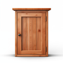 Wooden Wall Cabinet Rustic Pine Wood Cupboard Single Door Storage