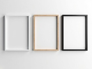Picture Frames Mockup - White, Wood, Black Frames