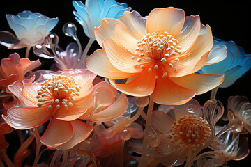 Underwater crystal flowers plant Wallpaper  
