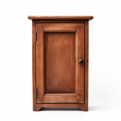 Small Wooden Cabinet Brown Wood Cupboard Rustic Furniture Single Door Vintage Style