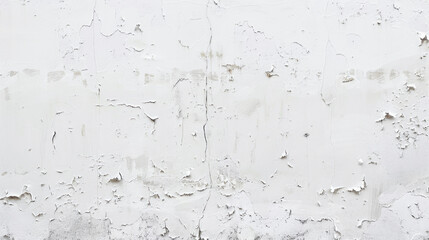 Fototapeta premium Cracked and peeling white wall showcasing texture and wear over time in an urban setting