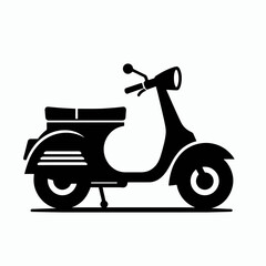 Scooter silhouette in black on a white background