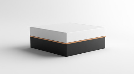Modern minimalist design of a rectangular box with contrasting colors