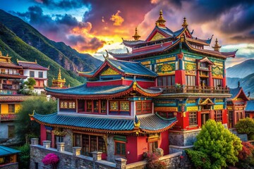 Surreal Western Sichuan House, China - AI Photography, Dreamlike Architecture