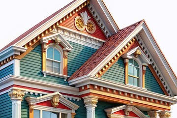 Traditional House Facade Details, Architectural Elements, Photorealistic, High Resolution