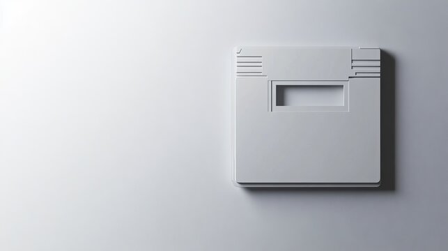 A standalone white floppy disk presented on a plain white background