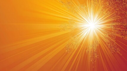 Obraz premium Radiant Sunburst Abstract Orange Design