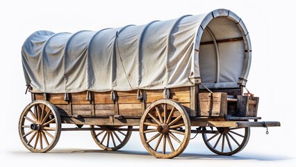Urban Exploration Covered Wagon White Top Isolated
