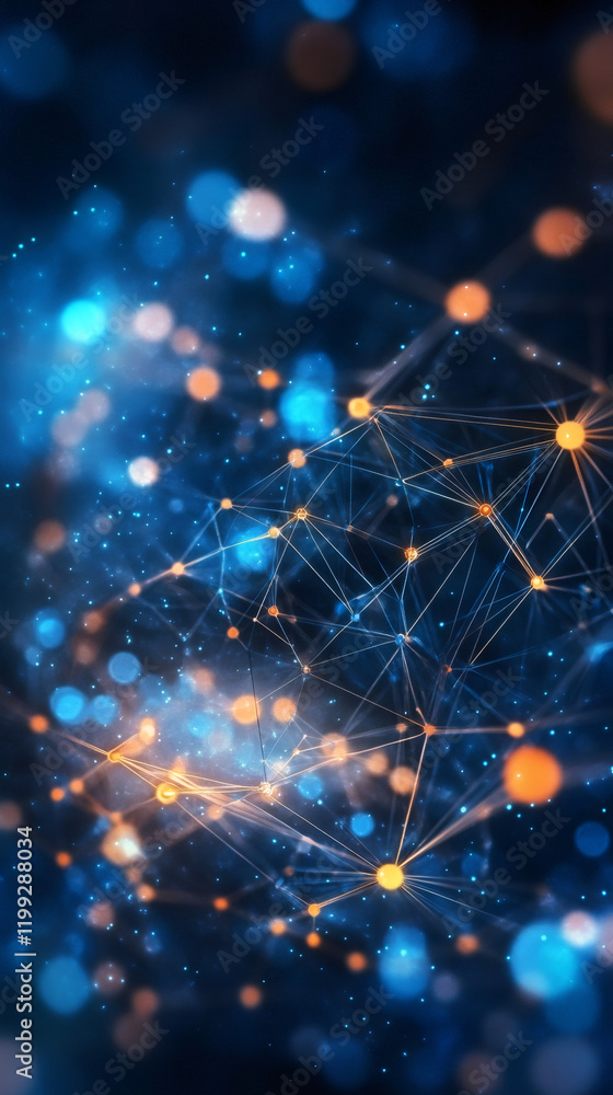 Poster Abstract background representing data exchange and network connections in a digital environment