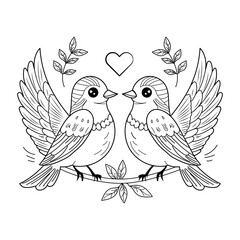 Fototapeta premium Collection of Beautiful Birds Vintage Illustrations