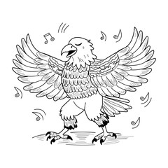 A vintage style illustration depicting eagle dance