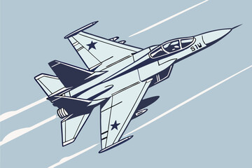Modern fighter jet vector illustration