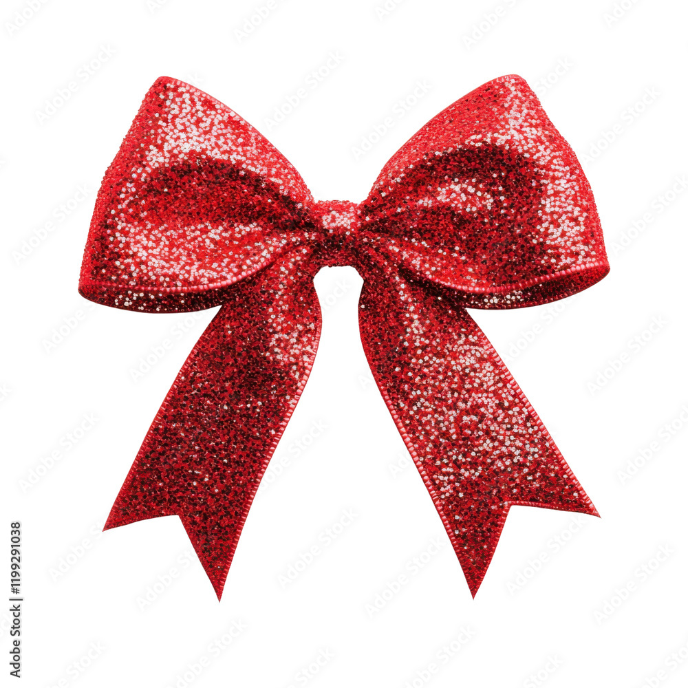 Wall mural Red glitter bow isolated