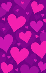 Abstract vector background with hearts with a place for text