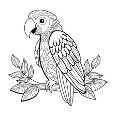 A vintage illustration of a parrot
