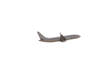 Passenger plane in png format. Airplane taking off isolated on transparent background. No people, nobody.	