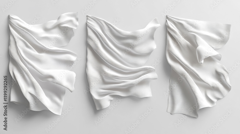 Poster elegant draped fabric shows flowing textures and patterns in a minimalist display