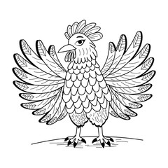 A vintage style illustration depicting ruffles feathers