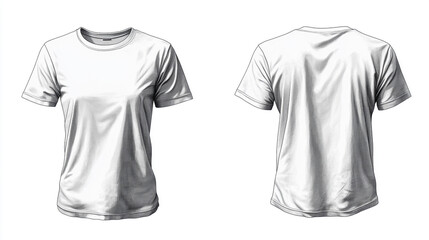 Naklejka premium Blank t-shirt design showcasing front and back views suitable for custom printing