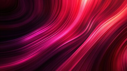 Fototapeta premium Abstract background with flowing wavy lines in deep red, burgundy, cherry, and purple hues. The dynamic movement of the lines creates an energetic and passionate atmosphere