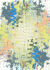 An abstract transparent psychedelic wavy vignette design element overlay.