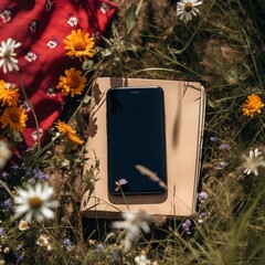 Smartphone switched off in nature, Generative Ai