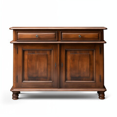 Dark Brown Wooden Sideboard Two Drawers Two Doors Classic Style