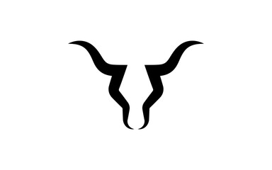 horn logo vector illustration, minimalist horn bull logo template