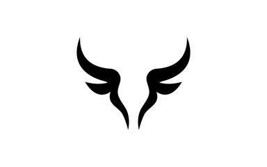 horn logo vector illustration, minimalist horn bull logo template